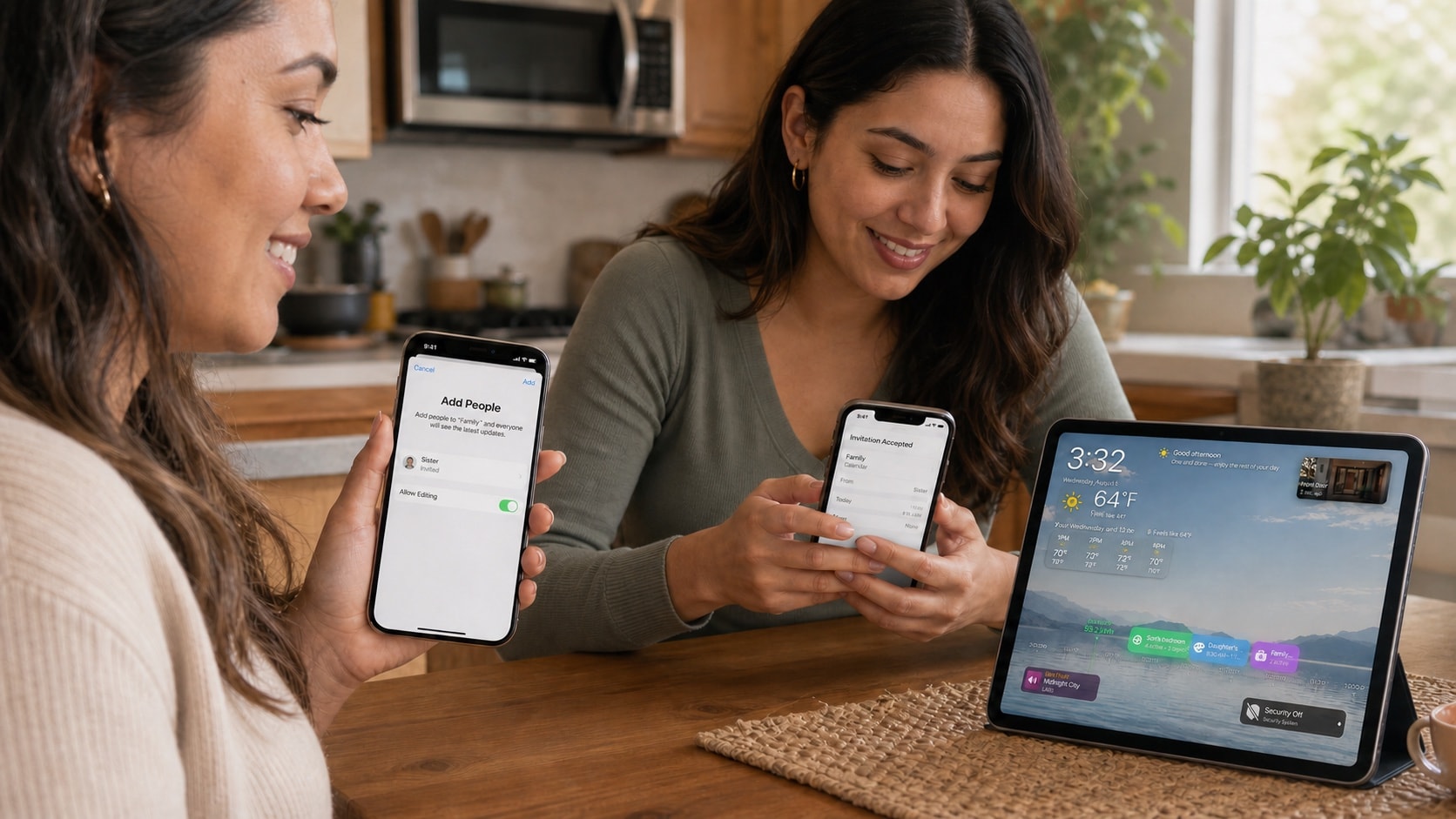 Deux sœurs latino partagent un calendrier iCloud privé
