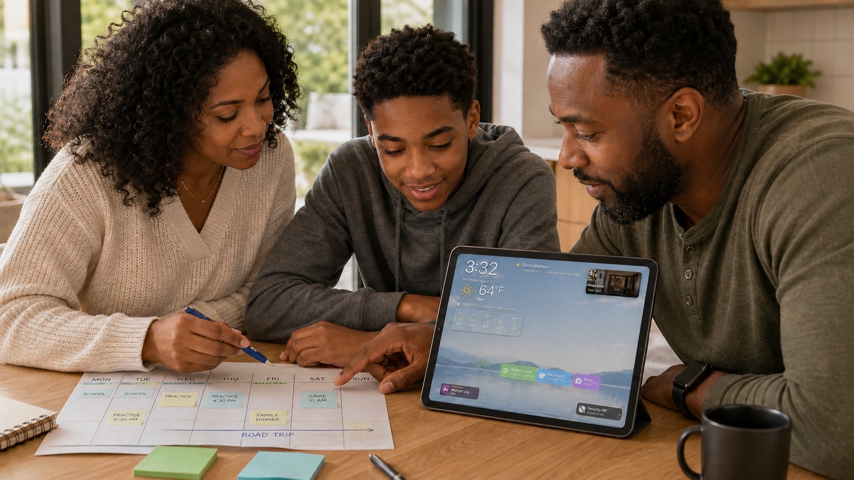 Une famille noire choisit les engagements du calendrier commun